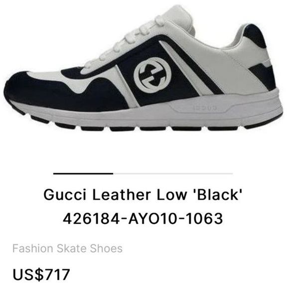 Gucci Leather Low 'Black' 426184-AYO10-1063 - Picture 6 of 6